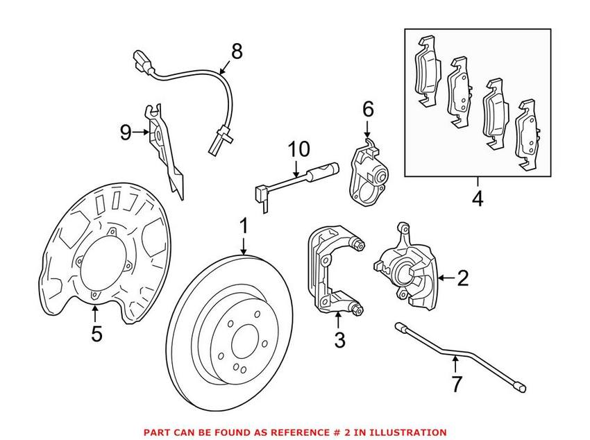 Mercedes Disc Brake Caliper - Rear Passenger Right 1664230881